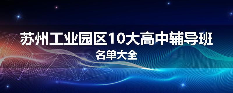 苏州工业园区10大高中辅导班名单大全