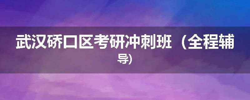 武汉硚口区考研冲刺班（全程辅导)
