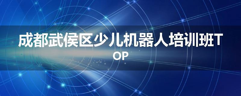 成都武侯区少儿机器人培训班TOP