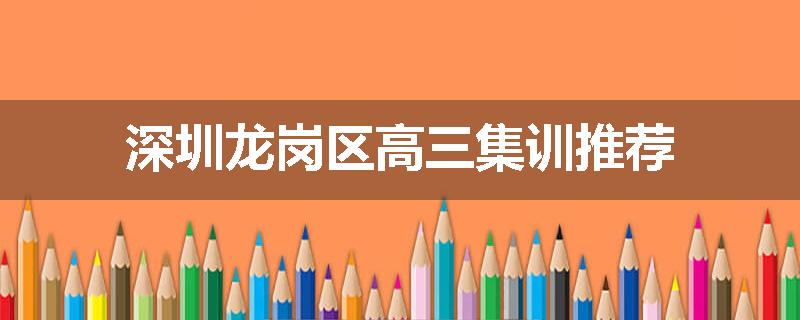 深圳龙岗区高三集训推荐