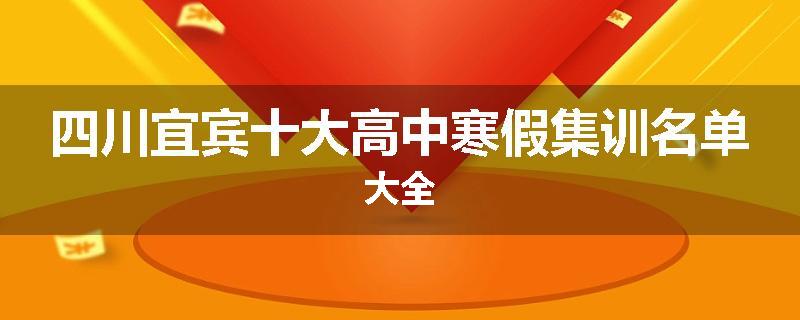 四川宜宾十大高中寒假集训名单大全
