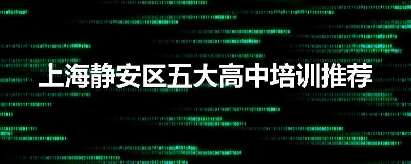 上海静安区五大高中培训推荐