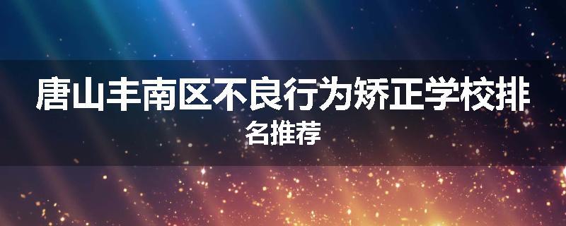 唐山丰南区不良行为矫正学校排名推荐