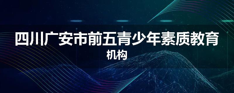 四川广安市前五青少年素质教育机构