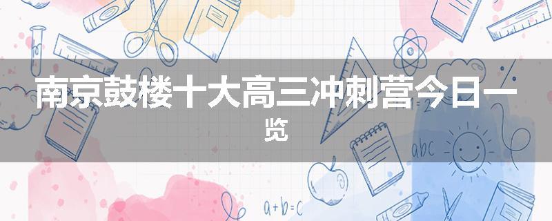 南京鼓楼十大高三冲刺营今日一览