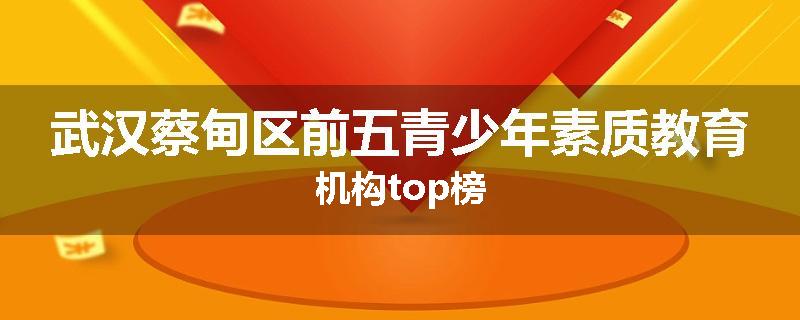 武汉蔡甸区前五青少年素质教育机构top榜
