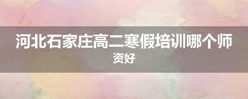 河北石家庄高二寒假培训哪个师资好