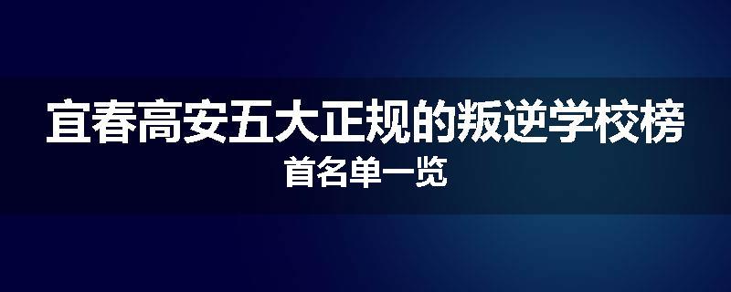 宜春高安五大正规的叛逆学校榜首名单一览