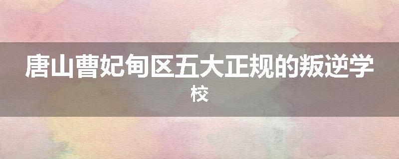 唐山曹妃甸区五大正规的叛逆学校