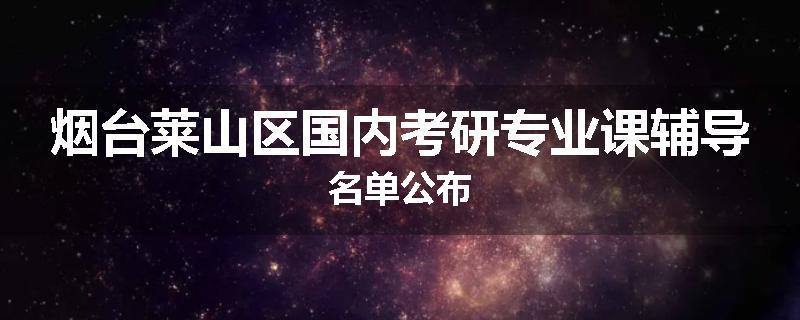 烟台莱山区国内考研专业课辅导名单公布