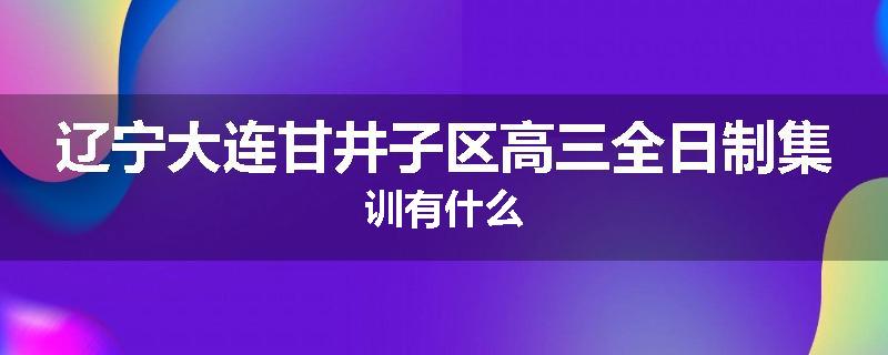 辽宁大连甘井子区高三全日制集训有什么