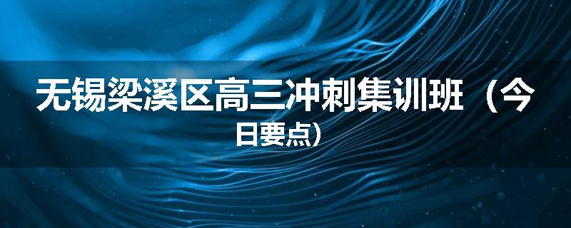 无锡梁溪区高三冲刺集训班（今日要点）