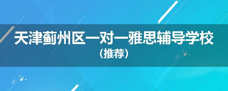 天津蓟州区一对一雅思辅导学校（推荐）