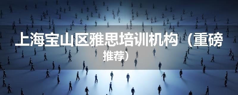 上海宝山区雅思培训机构（重磅推荐）
