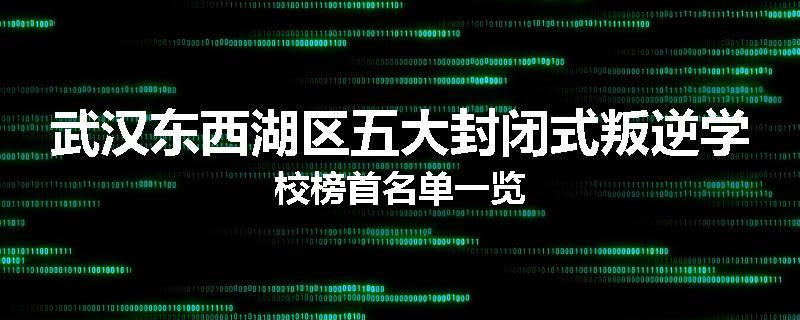 武汉东西湖区五大封闭式叛逆学校榜首名单一览