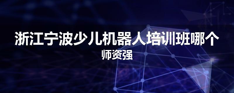 浙江宁波少儿机器人培训班哪个师资强
