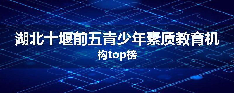 湖北十堰前五青少年素质教育机构top榜