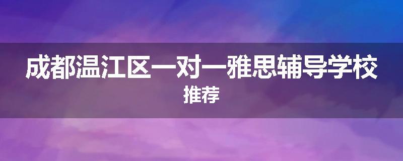 成都温江区一对一雅思辅导学校推荐