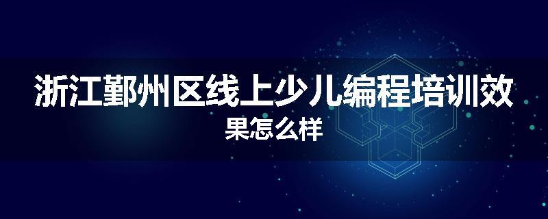 浙江鄞州区线上少儿编程培训效果怎么样