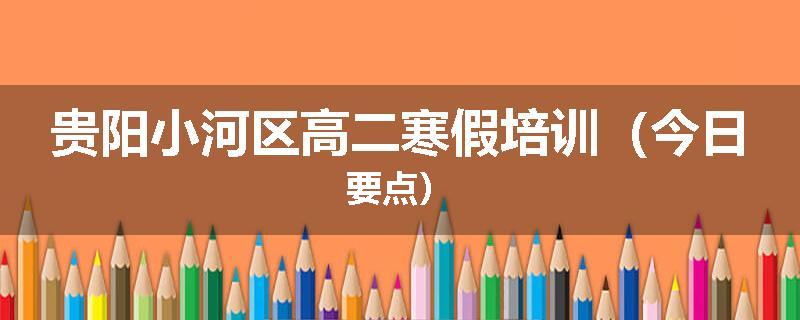 贵阳小河区高二寒假培训（今日要点）