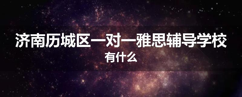 济南历城区一对一雅思辅导学校有什么