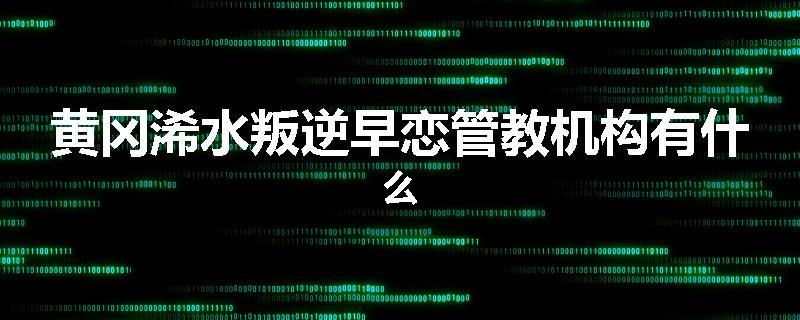 黄冈浠水叛逆早恋管教机构有什么