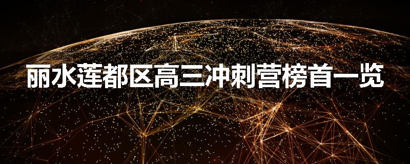 丽水莲都区高三冲刺营榜首一览