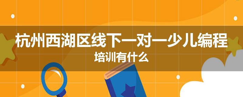 杭州西湖区线下一对一少儿编程培训有什么