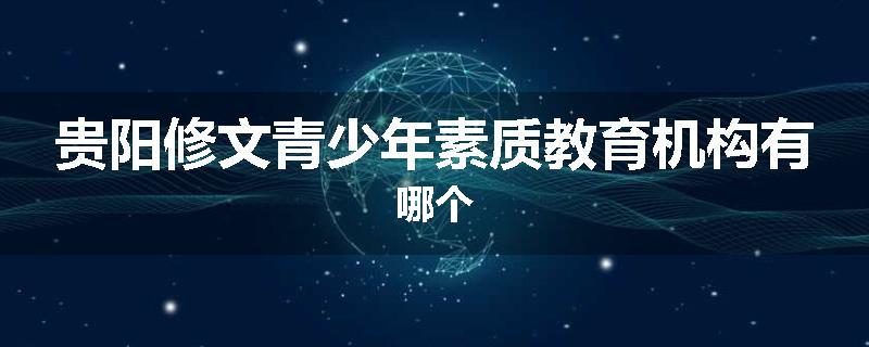 贵阳修文青少年素质教育机构有哪个