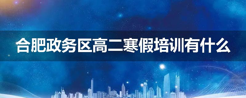 合肥政务区高二寒假培训有什么