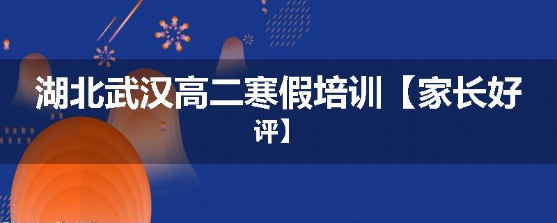 湖北武汉高二寒假培训【家长好评】