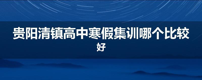 贵阳清镇高中寒假集训哪个比较好