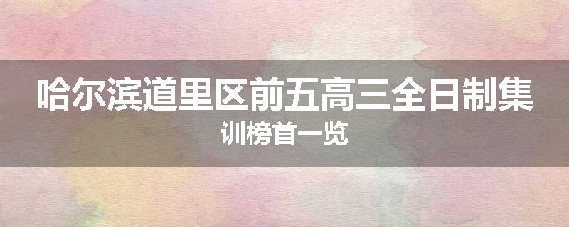 哈尔滨道里区前五高三全日制集训榜首一览