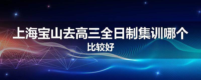 上海宝山去高三全日制集训哪个比较好