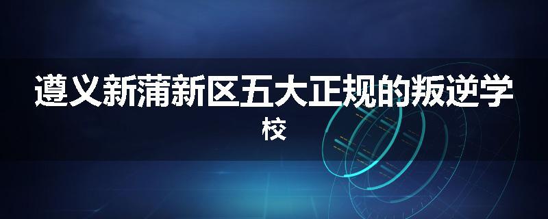 遵义新蒲新区五大正规的叛逆学校