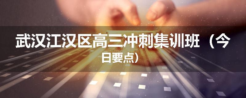 武汉江汉区高三冲刺集训班（今日要点）