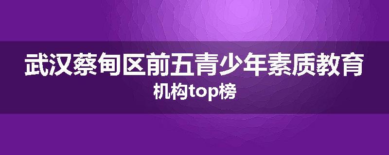 武汉蔡甸区前五青少年素质教育机构top榜
