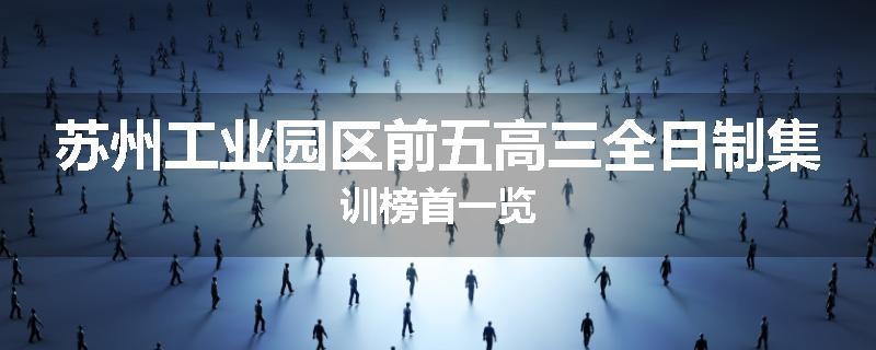 苏州工业园区前五高三全日制集训榜首一览