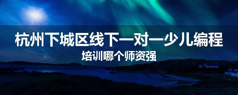 杭州下城区线下一对一少儿编程培训哪个师资强