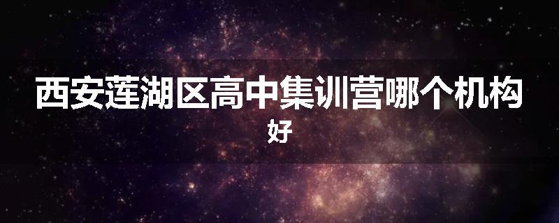 西安莲湖区高中集训营哪个机构好