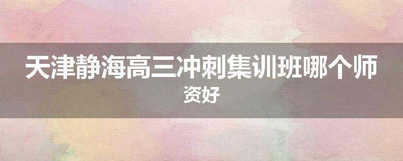 天津静海高三冲刺集训班哪个师资好