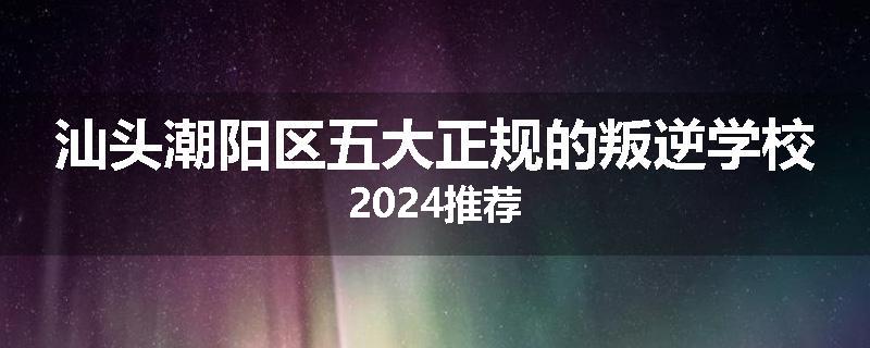 汕头潮阳区五大正规的叛逆学校2024推荐