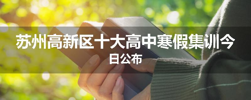 苏州高新区十大高中寒假集训今日公布