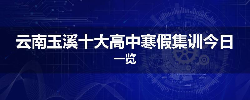 云南玉溪十大高中寒假集训今日一览
