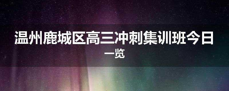 温州鹿城区高三冲刺集训班今日一览
