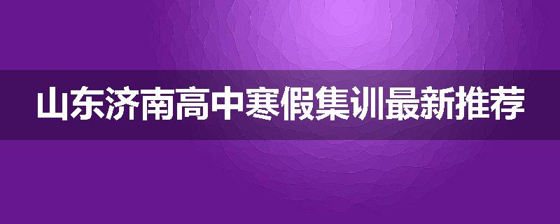 山东济南高中寒假集训最新推荐