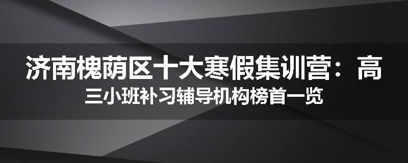 济南槐荫区十大寒假集训营：高三小班补习辅导机构榜首一览