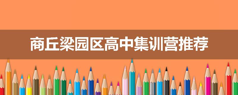商丘梁园区高中集训营推荐