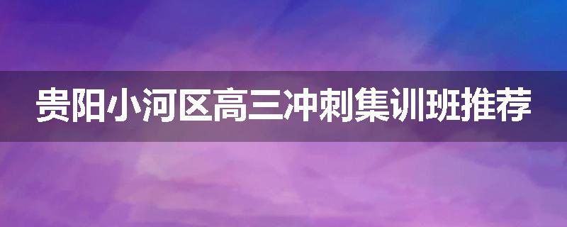 贵阳小河区高三冲刺集训班推荐