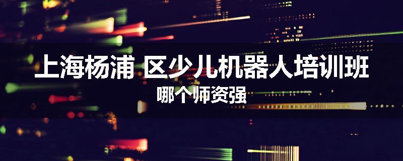 上海杨浦 区少儿机器人培训班哪个师资强